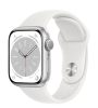 שעון חכם אפל ווטש Series 8 45mm Aluminum Case Sport Band GPS צבע לבן